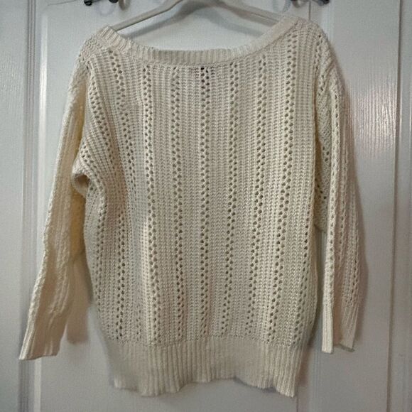 Arizona Jean Company Cream‎ Loose Knit Sweater XL Women’s - Picture 5 of 11